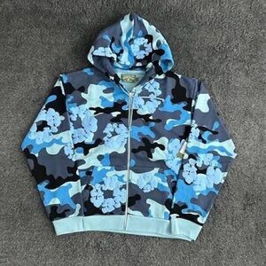 Blue Camouflage mens Hoodie